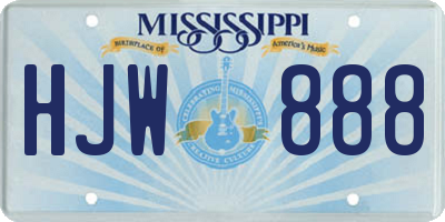 MS license plate HJW888