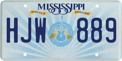 MS license plate HJW889