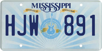 MS license plate HJW891