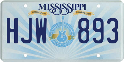 MS license plate HJW893