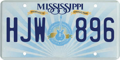 MS license plate HJW896