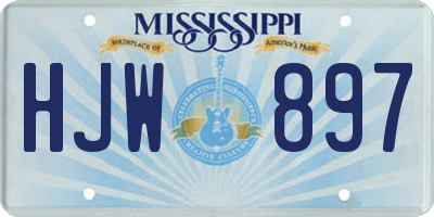 MS license plate HJW897