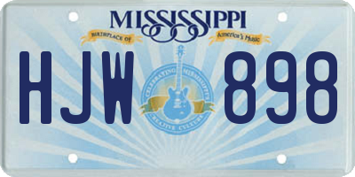 MS license plate HJW898