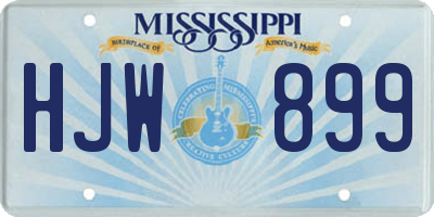 MS license plate HJW899