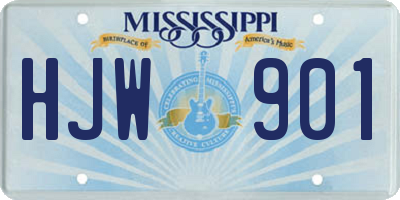 MS license plate HJW901