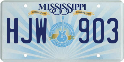 MS license plate HJW903