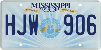 MS license plate HJW906