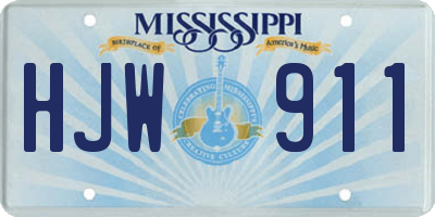 MS license plate HJW911
