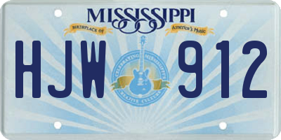 MS license plate HJW912