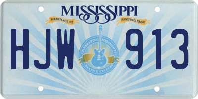 MS license plate HJW913