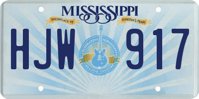 MS license plate HJW917