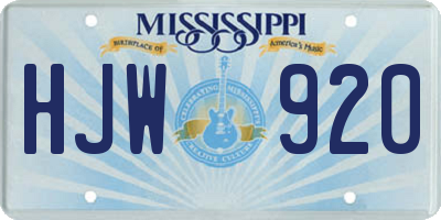 MS license plate HJW920