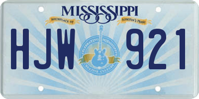 MS license plate HJW921