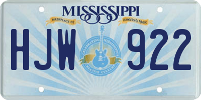 MS license plate HJW922