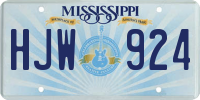 MS license plate HJW924