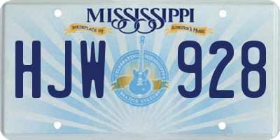 MS license plate HJW928