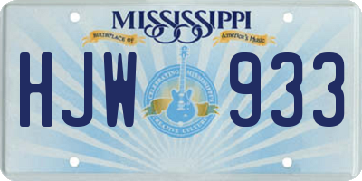 MS license plate HJW933