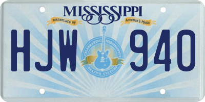 MS license plate HJW940