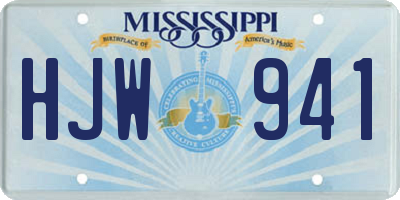 MS license plate HJW941