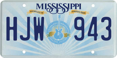 MS license plate HJW943