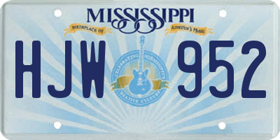 MS license plate HJW952