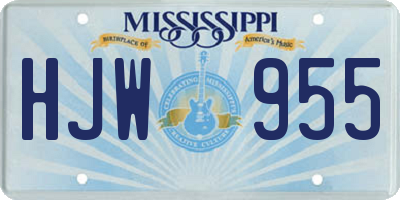 MS license plate HJW955