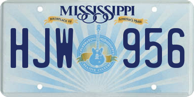 MS license plate HJW956