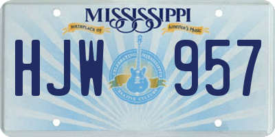 MS license plate HJW957