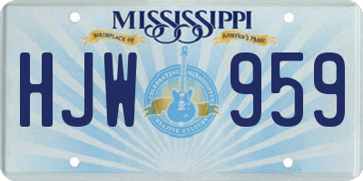 MS license plate HJW959