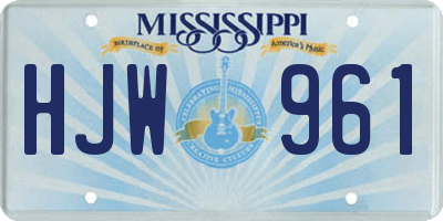 MS license plate HJW961