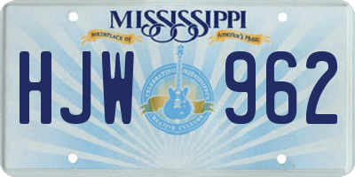 MS license plate HJW962