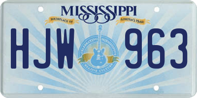 MS license plate HJW963
