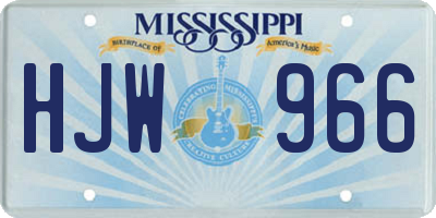 MS license plate HJW966