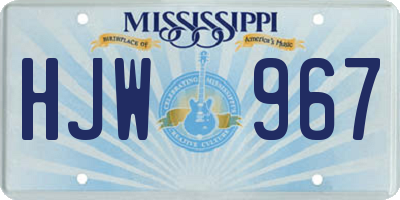 MS license plate HJW967