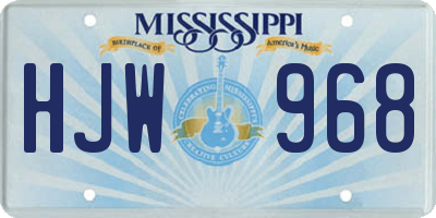 MS license plate HJW968