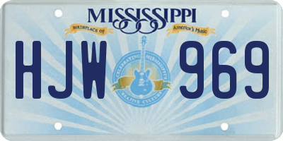 MS license plate HJW969