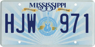 MS license plate HJW971
