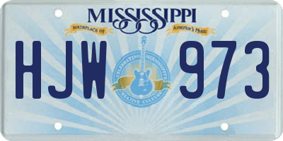 MS license plate HJW973