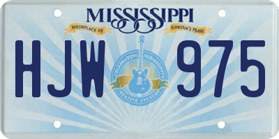 MS license plate HJW975