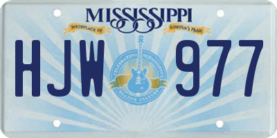 MS license plate HJW977