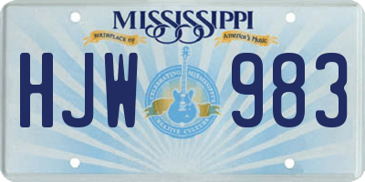 MS license plate HJW983
