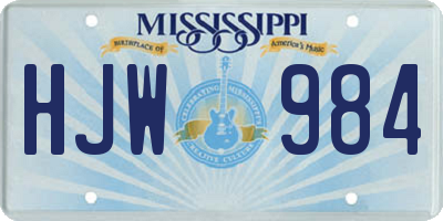 MS license plate HJW984