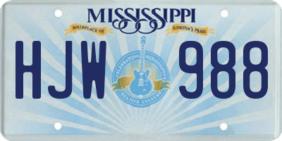 MS license plate HJW988
