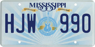 MS license plate HJW990