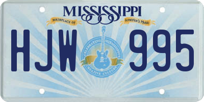 MS license plate HJW995