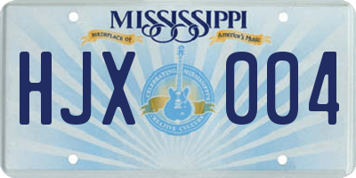 MS license plate HJX004