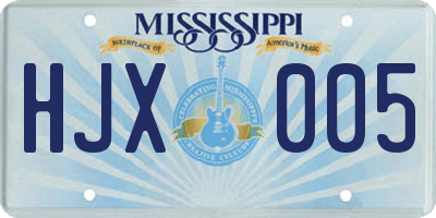MS license plate HJX005