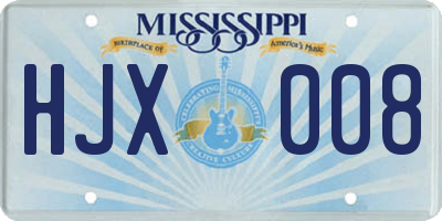 MS license plate HJX008