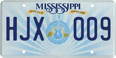 MS license plate HJX009