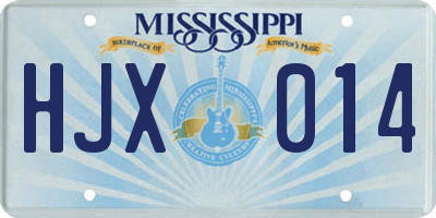 MS license plate HJX014